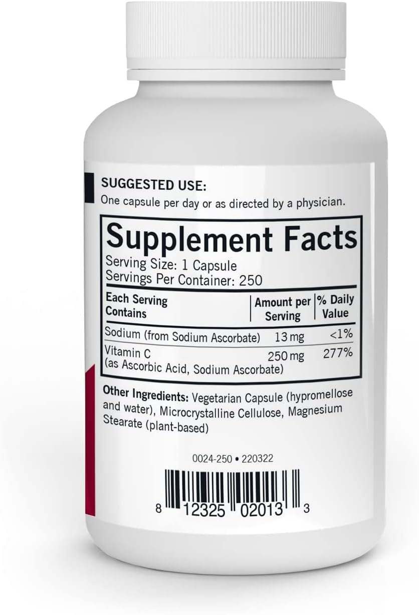 Vitamina C 250mg, ipoallergenico, 250 capsule - Kirkman Laboratories