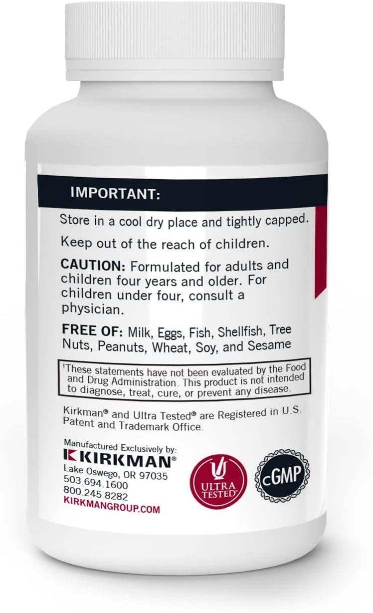 C -vitamin 250 mg, hypoallergenisk, 250 kapsler - Kirkman Laboratories