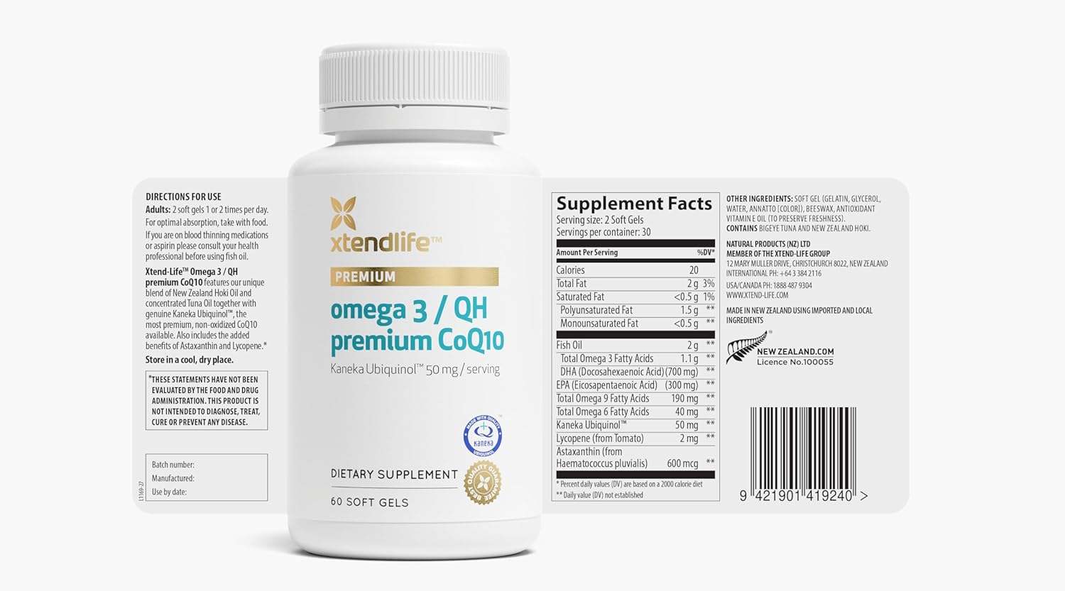 Omega 3 / QH Premium (dříve Omega 3 QH Ultra) 60 Gel Caps - XtendLife