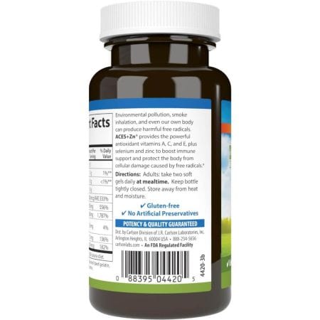 Carlson Labs ACES + Zn (Vit A, C, E + Selenium & Zinc) 60 Softgels