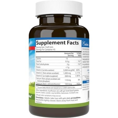 Carlson Labs ACES (Vitamin A, C, E + Selenium) 90 Softgels