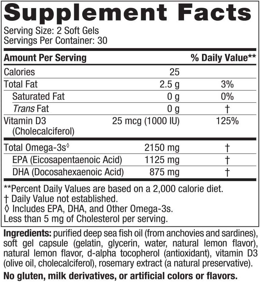 Ultime Omega D3 (citron) 60 gels mous - Nordic Naturals