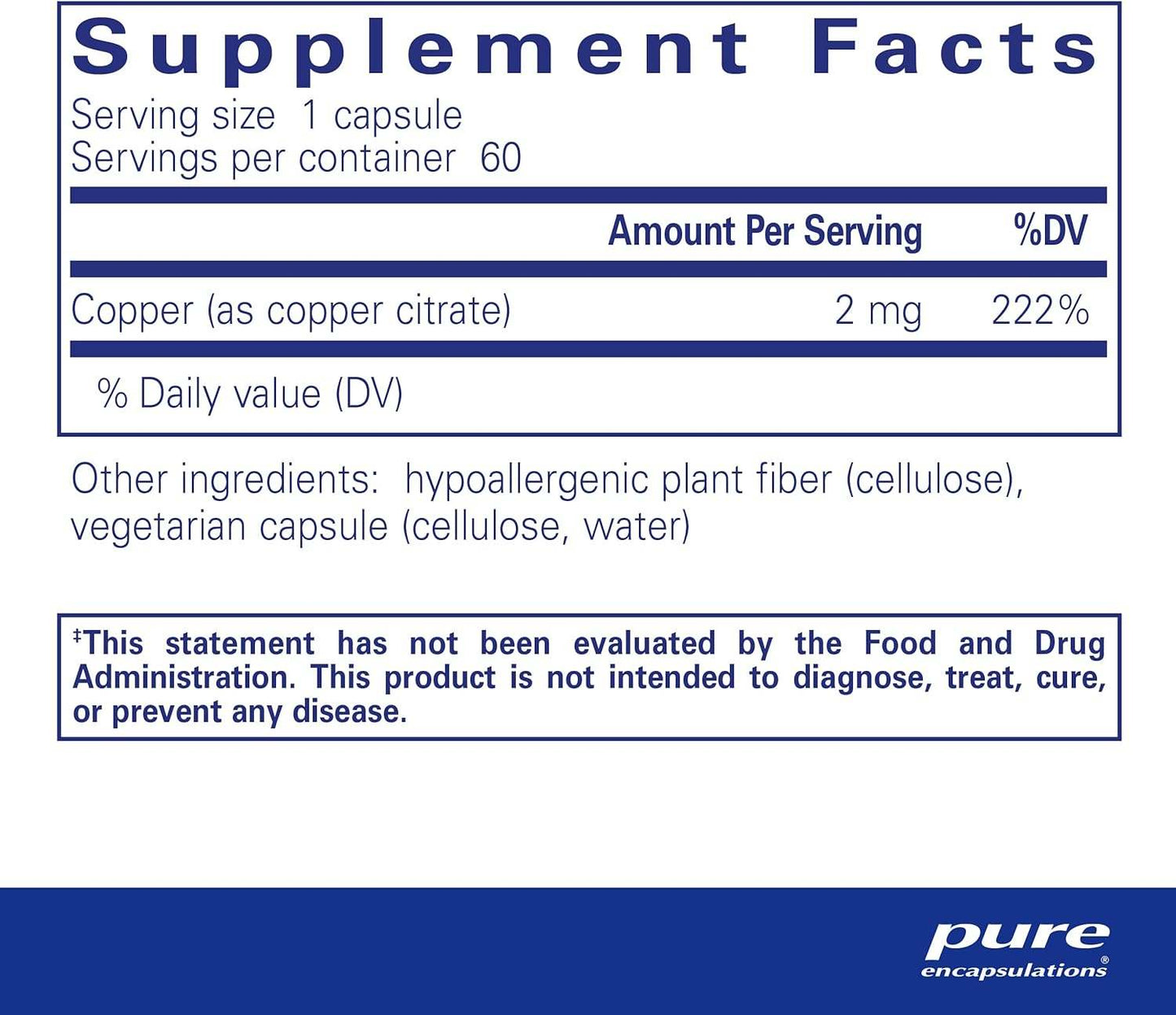 Cupru (citrat) 60 capsule - încapsulări pure