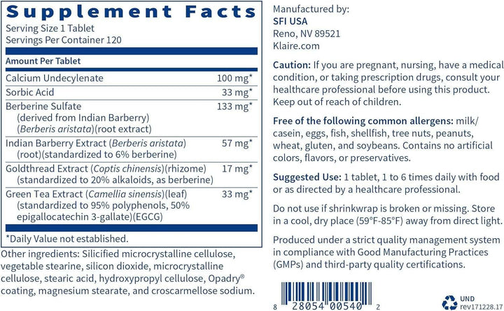 Undecylex, 120 compresse - Klaire Labs (SFI Health)