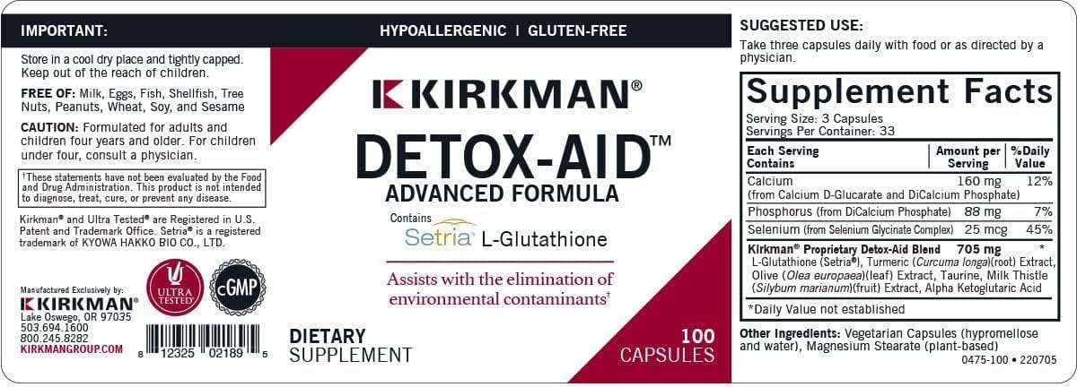 Formel für Detox -Aid -Advanced, 100 Kapseln - Kirkman Labs