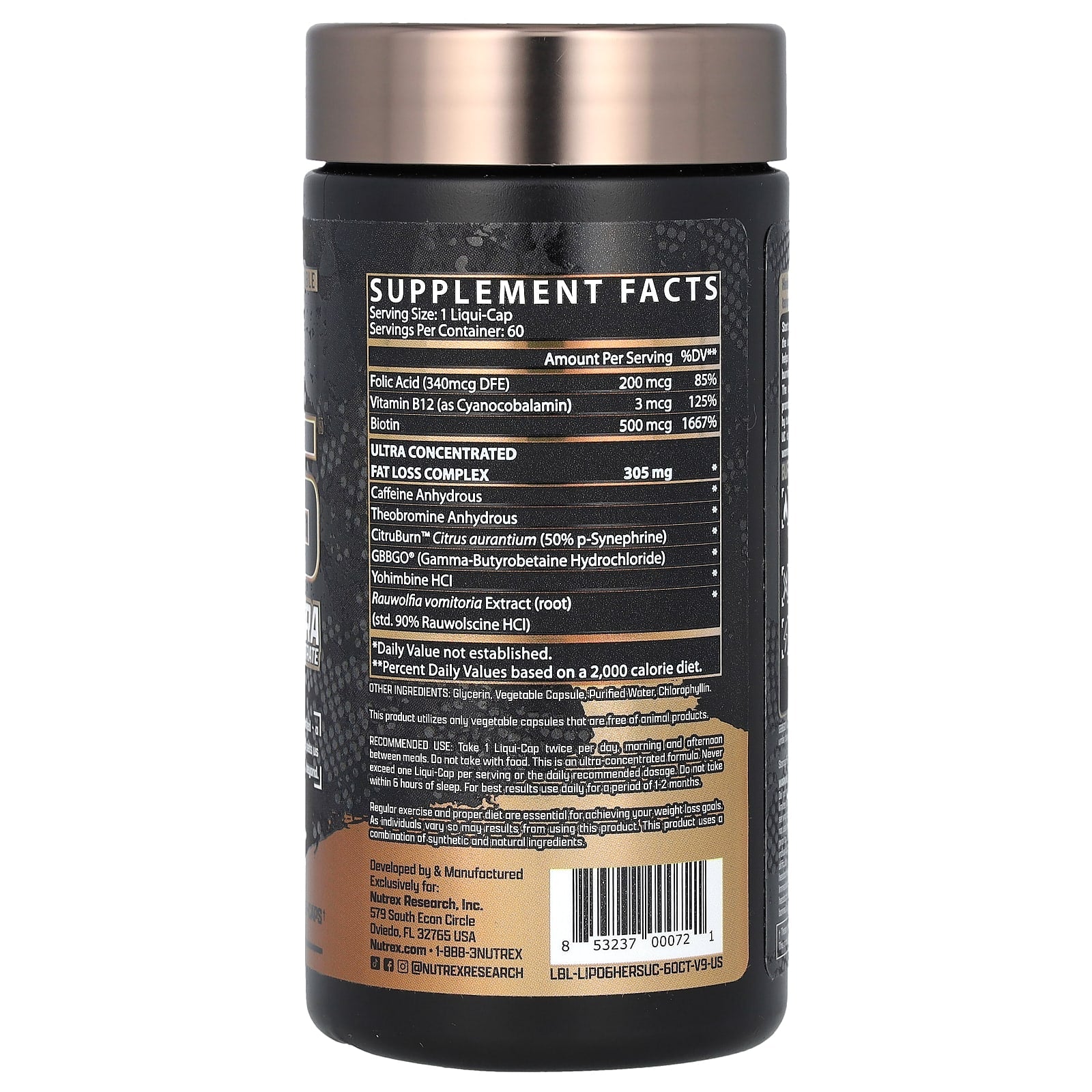 Nutrex Lipo-6 Black Hers Ultra Concentrate with Caffeine - 60 caps