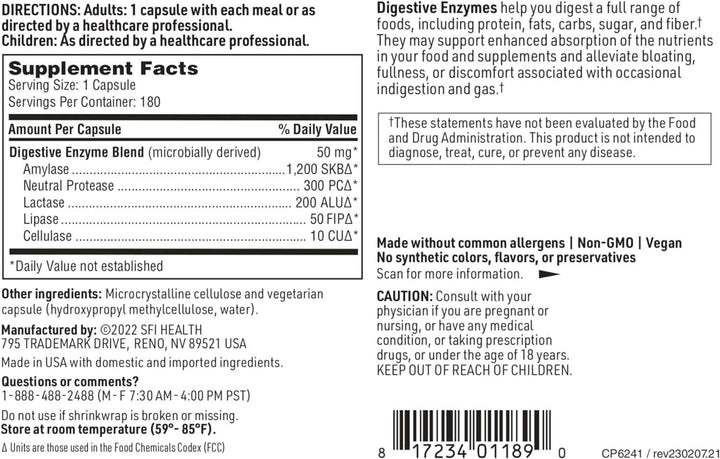 Ruoansulatusentsyymit, 180 kapselia - Klaire Labs (SFI Health)