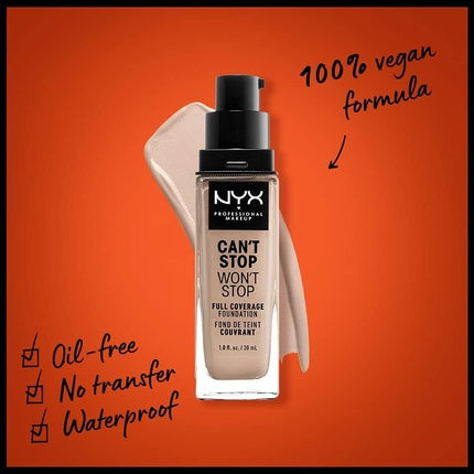 Nyx Can´t Stop Won´t Stop Full Coverage Foundation Porcelain 30ml