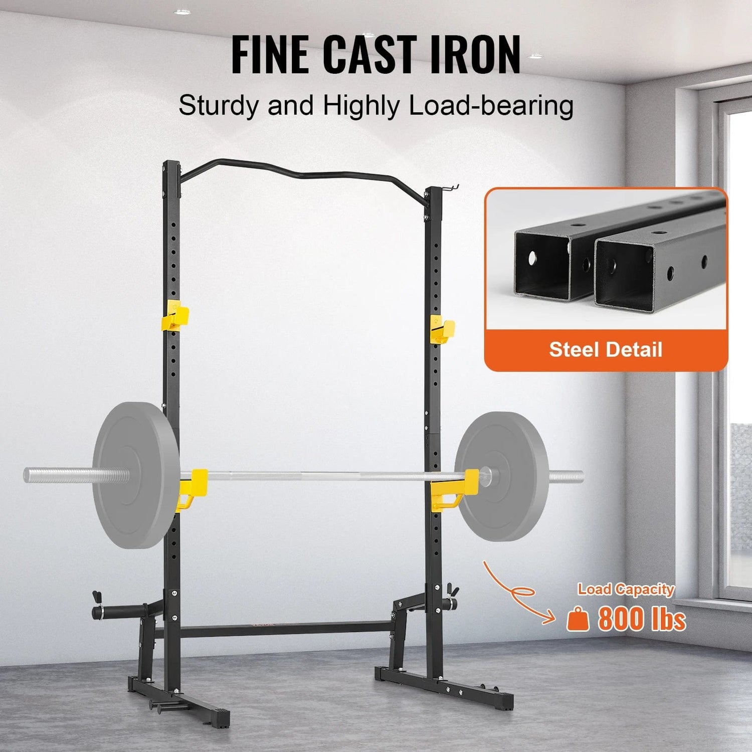 Lifefit Squat Rack с функционален треньор-Тежка захранваща клетка за силова тренировка 800 фунта