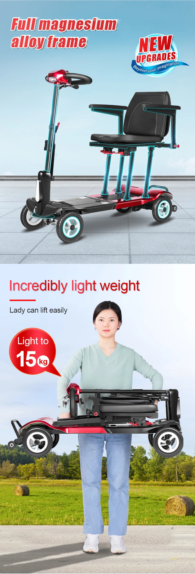 Welzo Feather+ Magnesium Ultra-Light Folding Mobility Scooter