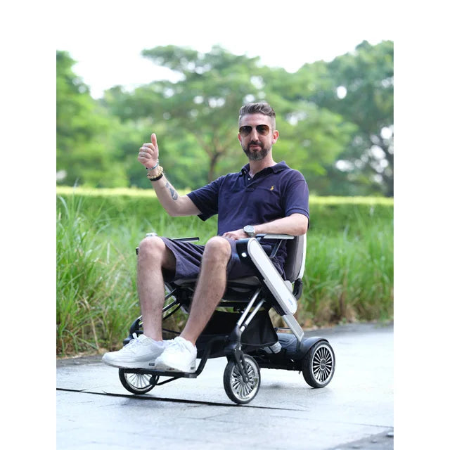 Welzo Aero Ultra-Light Dual-Motor Foldable Mobility Scooter Power Wheelchair 17.5kg