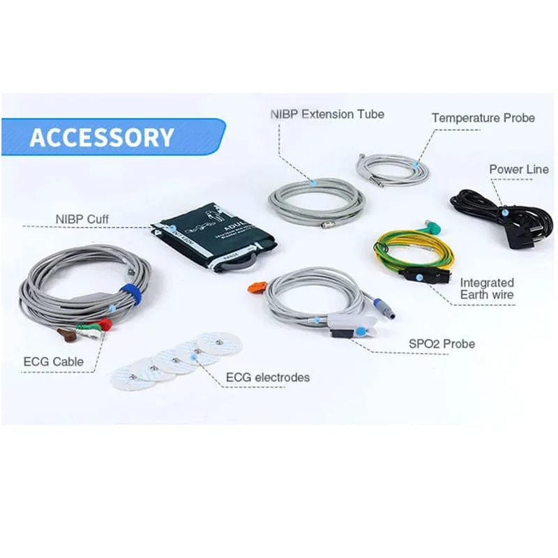 Monitoraggio del paziente ECG Touch Screen da 7 pollici portatile 6 parametri