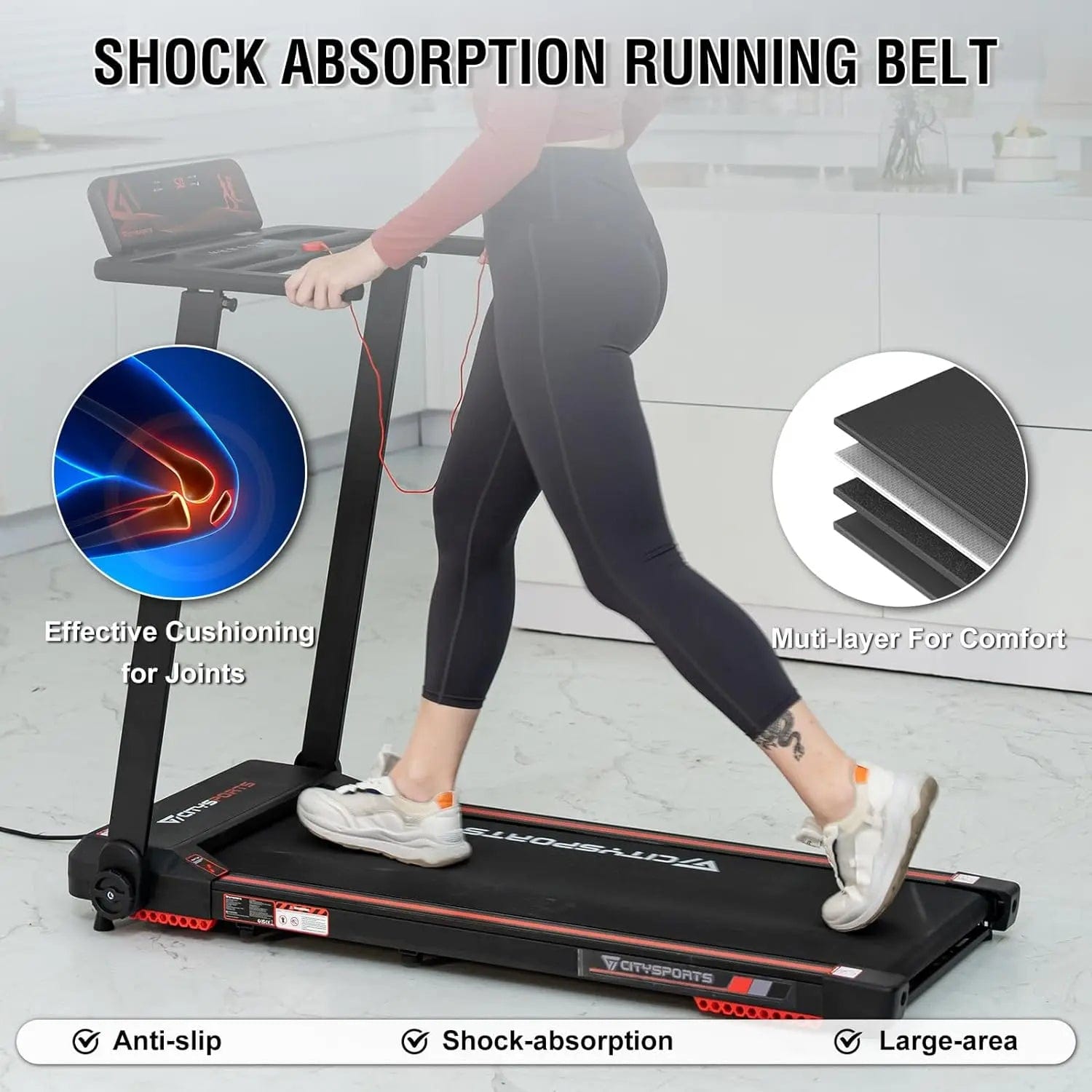 Premium Foldable Treadmill – Portable Home & Office Fitness Treadpad