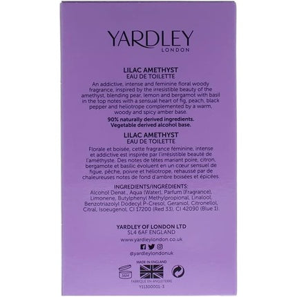 Yardley of London Lilac Amethyst EDT Eau de Toilette Perfume Fragrance for Her 50ml