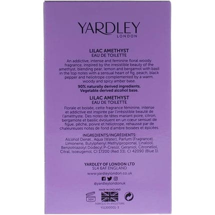 Yardley of London Lilac Amethyst EDT Eau de Toilette Perfume Fragrance for Her 50ml