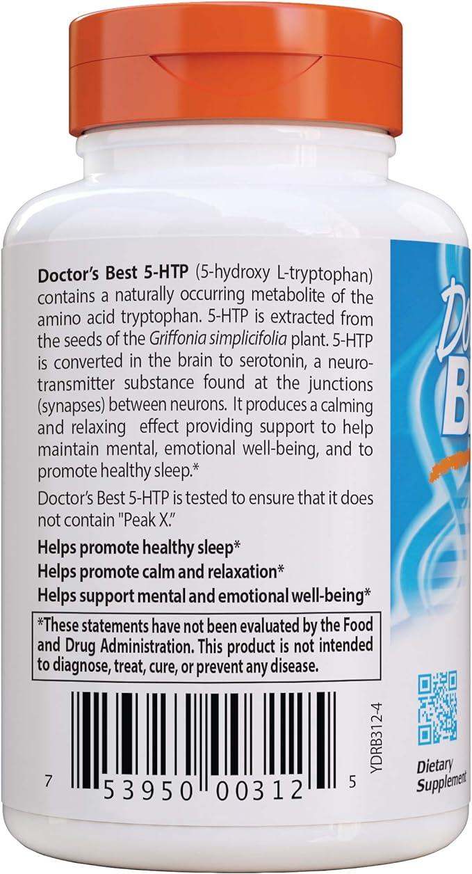 5-HTP, 100 mg, 60 Capsules, Doctor's Best - welzo