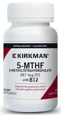 5-MTHF 667 mcg DFE with B12 – 200 Capsules - Kirkman Labs - welzo