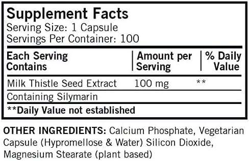 Milk Thistle 100mg, 100 Capsules - Kirkman Laboratories