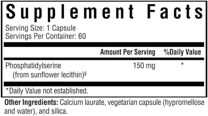 Fosfatidil serin 150 mg - 60 vegetarijanskih kapsula - traženje zdravlja