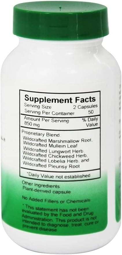 Lung and Bronchial, 425 mg (100 Vegetarian Caps) - Christopher's Original Formulas