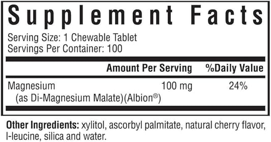 Magnesium Malate Chewable (Active Magnesium) 100 Chewable Tablets - Seeking Health