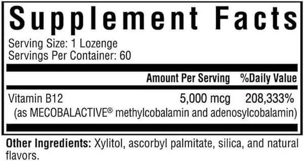 Ενεργό B12 / B -12 5000 Lozenge - 60 παστίλιες - αναζητώντας υγεία