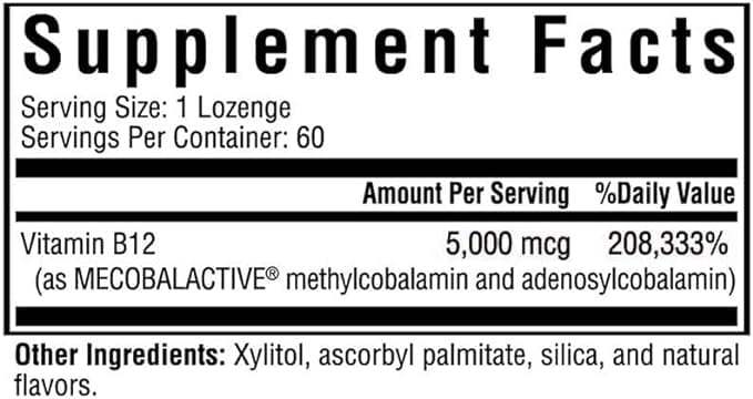 Aktivní B12 / B -12 5000 Lozenge - 60 pastilek - hledání zdraví