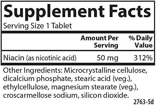 Niacin 50 mg 300 tabletas - Carlson Labs