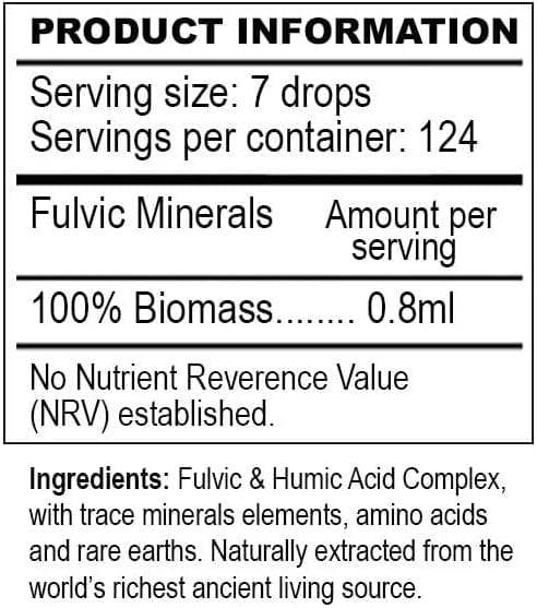 Minéraux d'acide fulvique, 50 ml - pureté ancienne