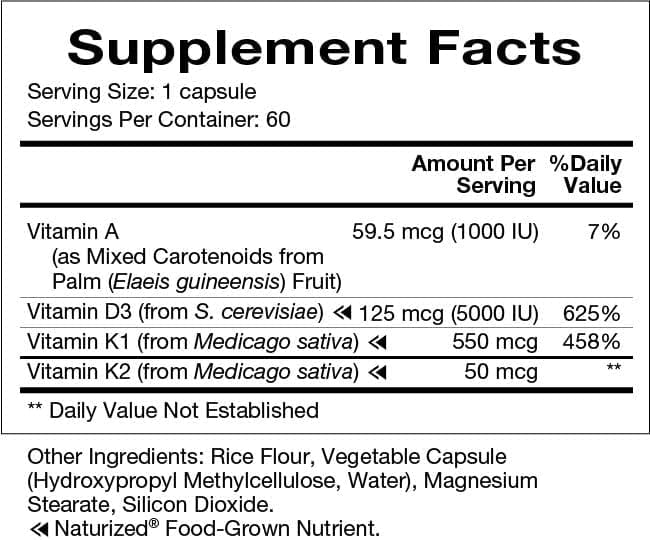 Vitamina D-A-K (Dak) 60 Capsule-Natura