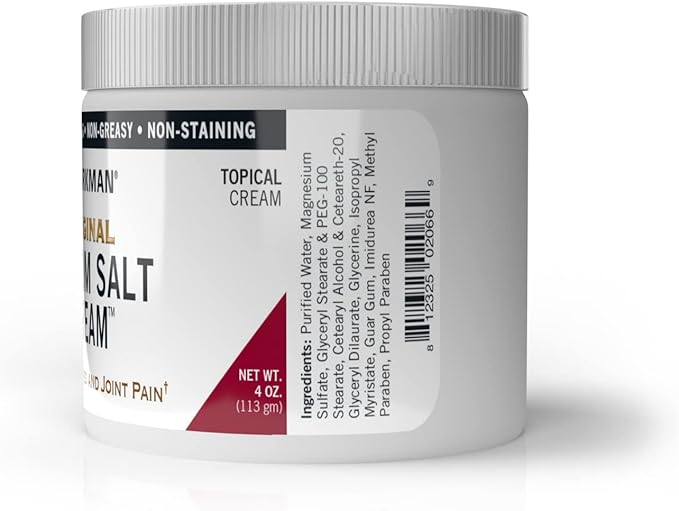 Epsom Salt Cream (magnesiumsulfat) - (4oz) 113g - Kirkman Labs