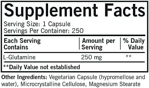 L -γλουταμίνη (υποαλλεργική) 250mg, 250 κάψουλες - Kirkman Laboratories