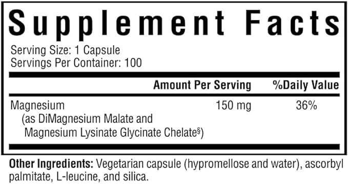 Optimal Magnesium - 150 mg - 100 Vegetarian Capsules - Seeking Health