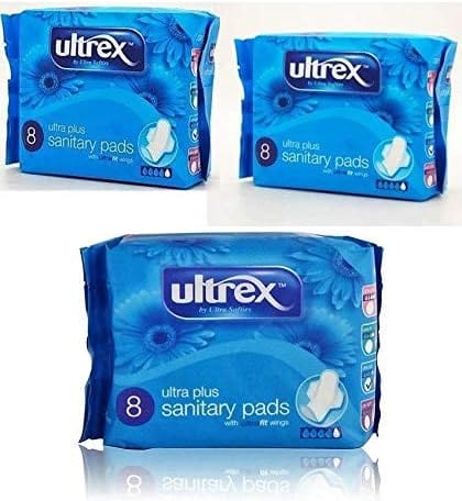Ultrex Ultra Plus Sanitary Pads with Wings Pack of 8