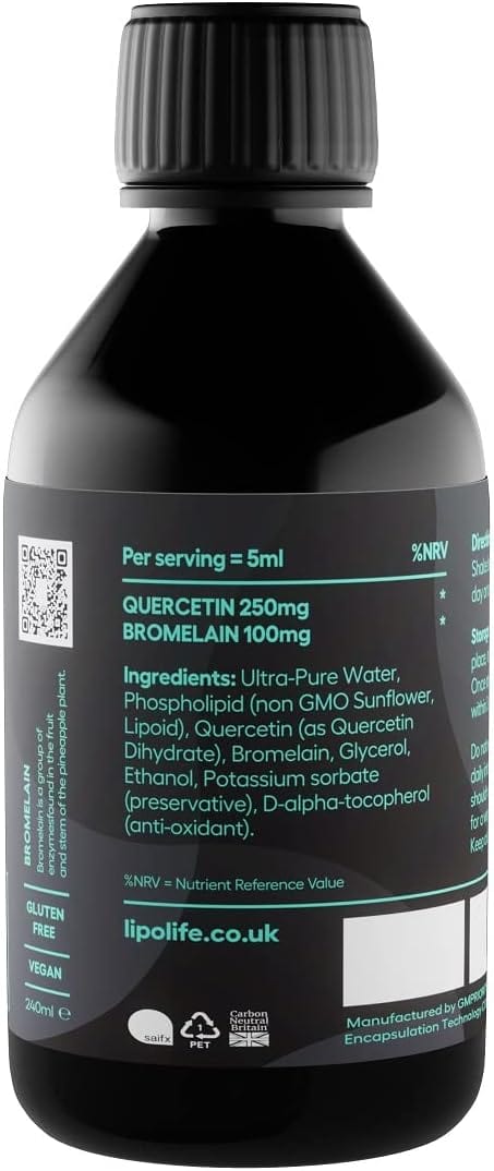 LQB1 - quercetina liposomiale e bromelain (2400GDU) - 240ml - Lipolife