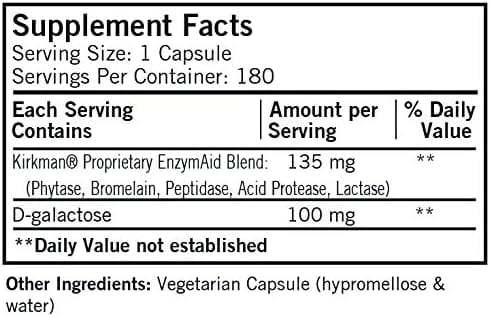 Enzym -Aid, 180 tobolek - Kirkman Laboratories - SOI **