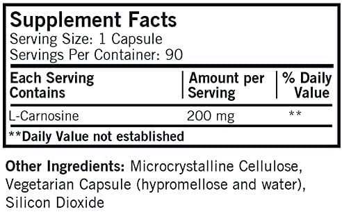 L -karnosiini 200 mg (hypoallergeeninen), 90 kapselia - Kirkman Laboratories