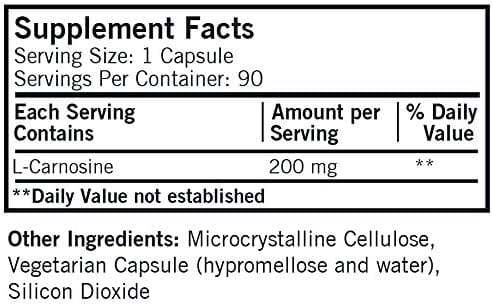 L -karnozyna 200 mg (hipoalergiczna), 90 kapsułek - Kirkman Laboratories