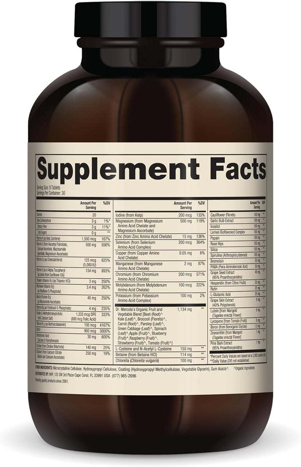 Ολόκληρες τροφές Multivitamin Plus - 240 δισκία - Dr Mercola