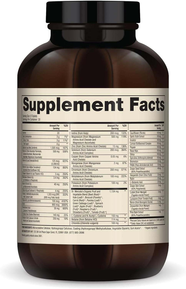 „Whole Food Multivitamin Plus“ - 240 tablečių - dr. Mercola