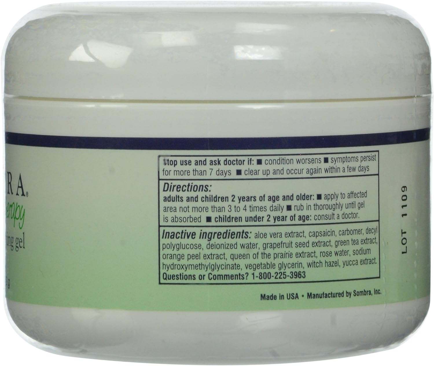 Terapia quente, Gel de alívio da dor natural, 227.2g - Sombra Terapia Profissional