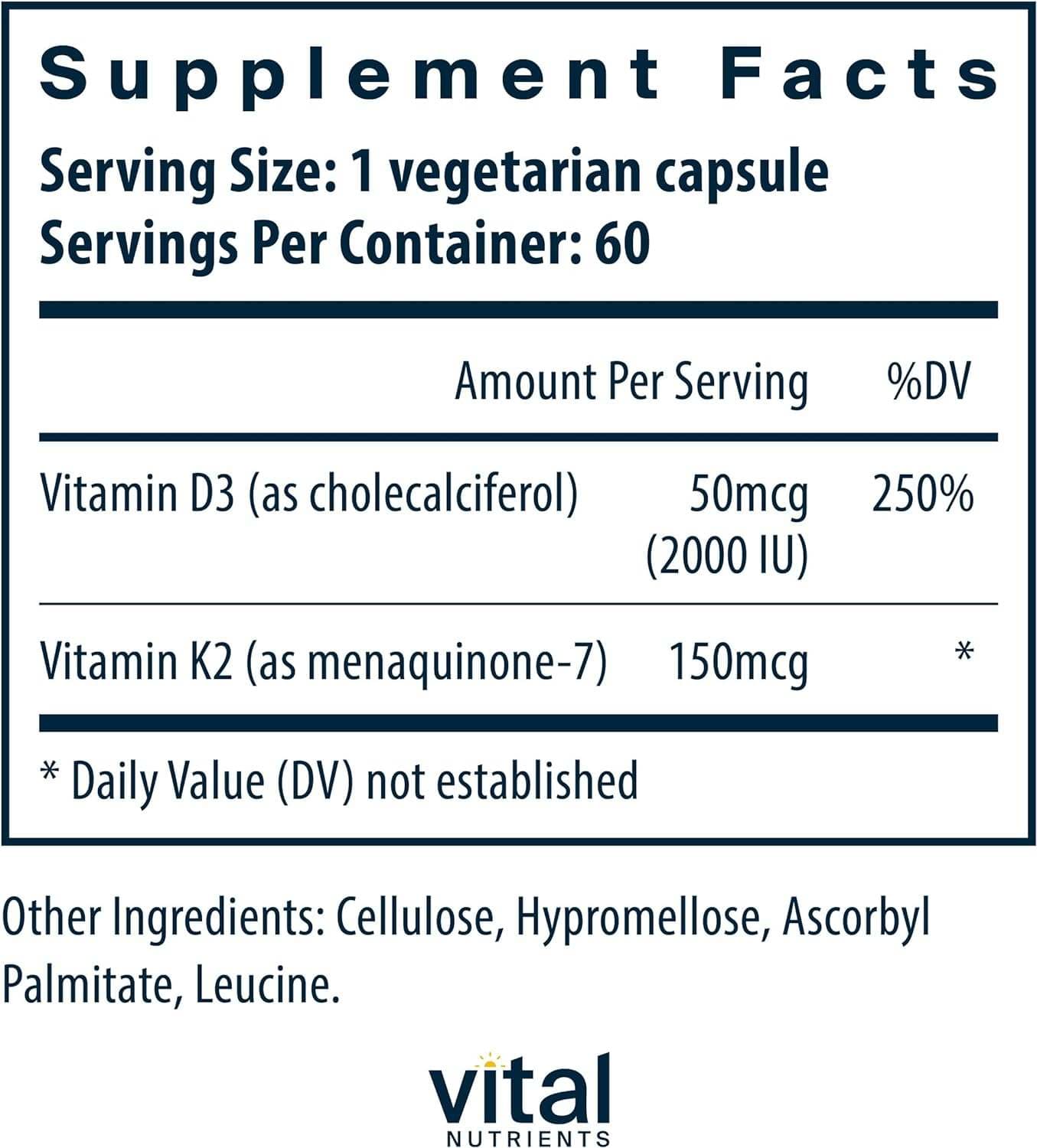 Vitamin K2-7 + D3, 60 vegetariánských tobolek - vitální živiny