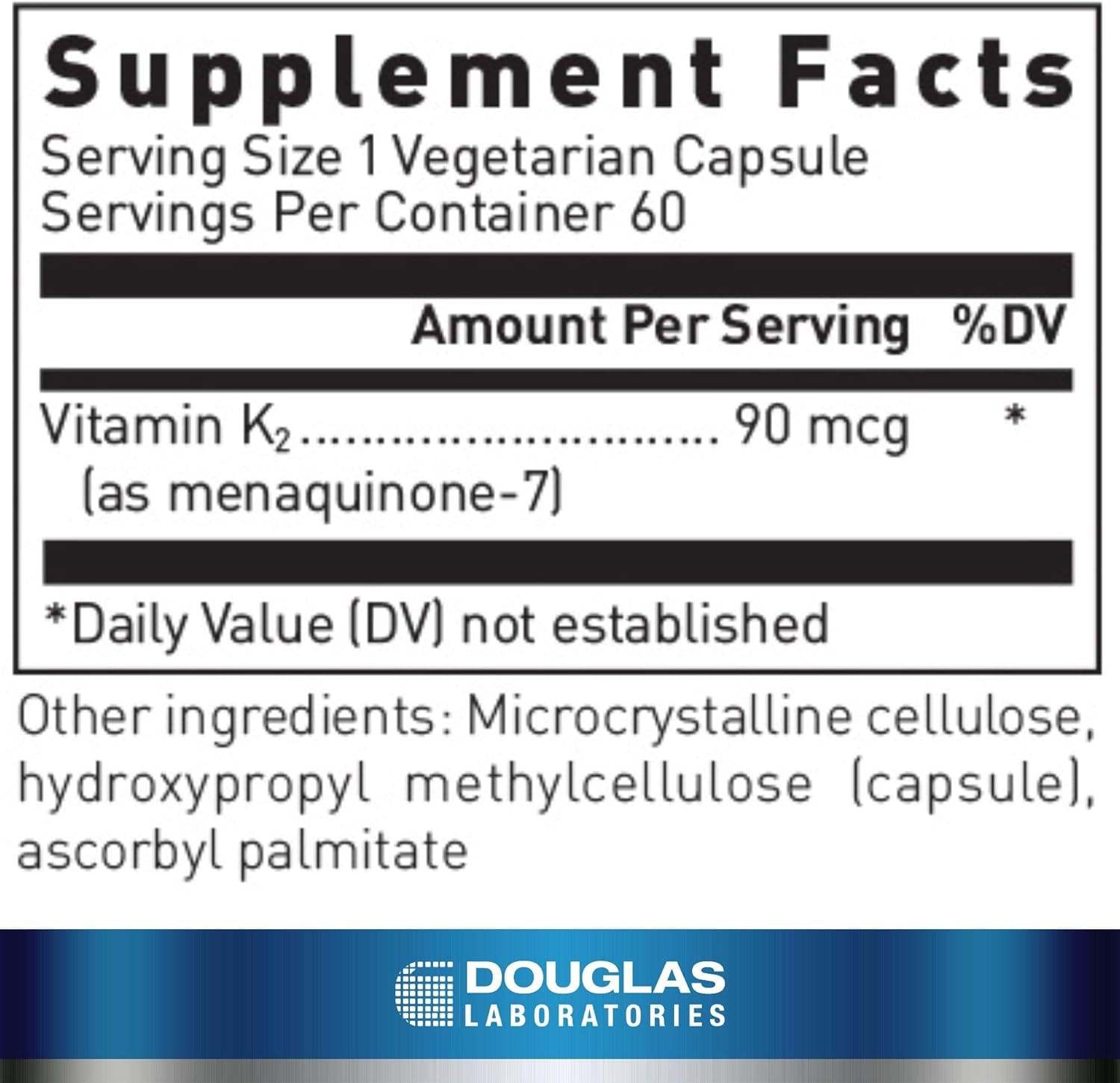 Vitamina K2 Menaquinone -7, 60 cápsulas - Douglas Laboratories