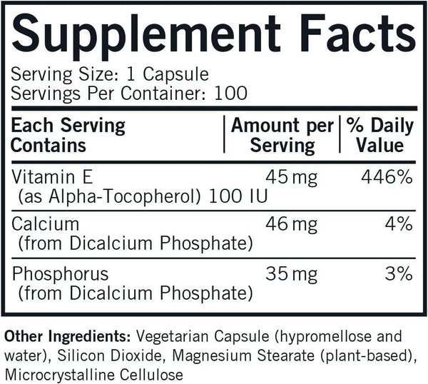 Vitamina E 100iU, hipoalergenic, 100 de capsule - Laboratoare Kirkman