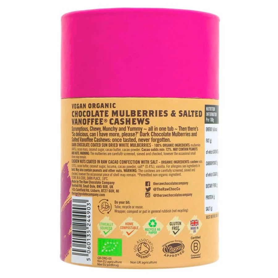 Die Raw Chocolate Company Frucht- und Nussgeschenkrohr 180g