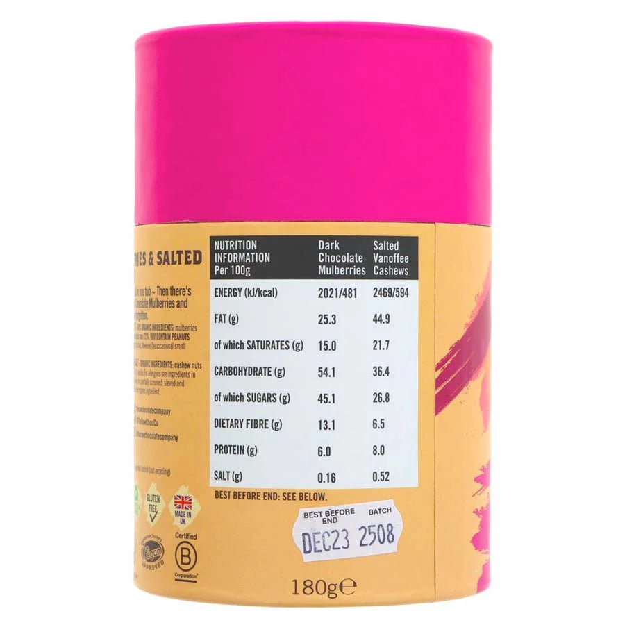 Die Raw Chocolate Company Frucht- und Nussgeschenkrohr 180g