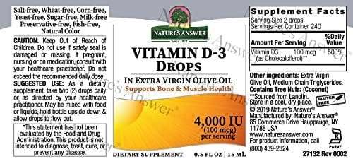 Gotas de vitamina D3, 4000 UI, 15 ml - Respuesta de la naturaleza