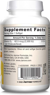 Jarrow Formulas Vitamin D3, 2500 IU - 100 softgels