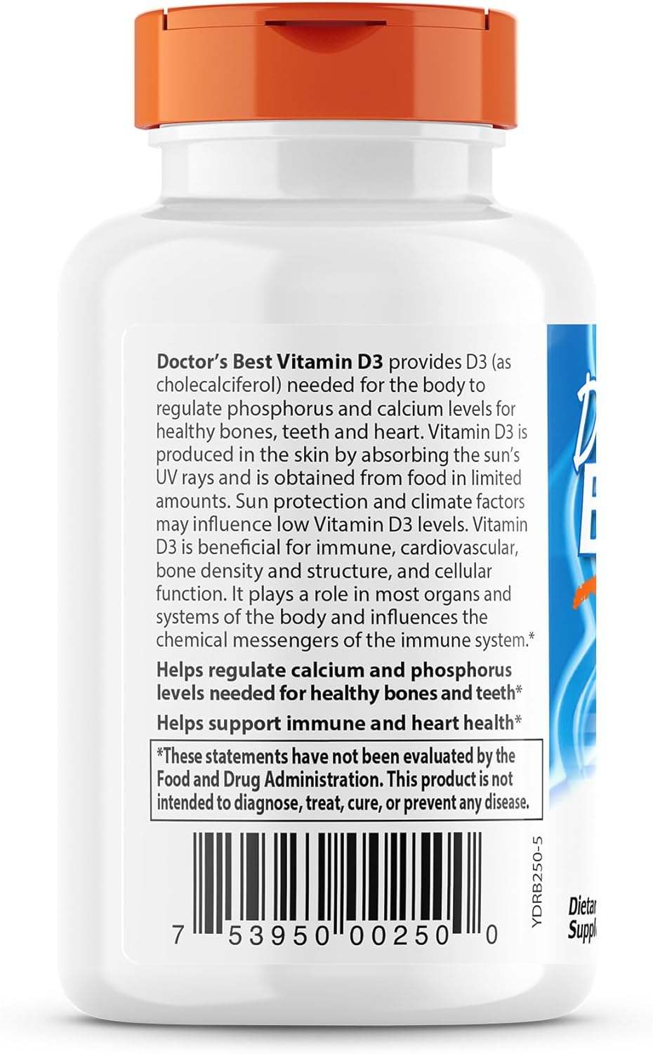 Vitamina D3 125mcg (5000 UI), 360 Softgels - Melhor do médico