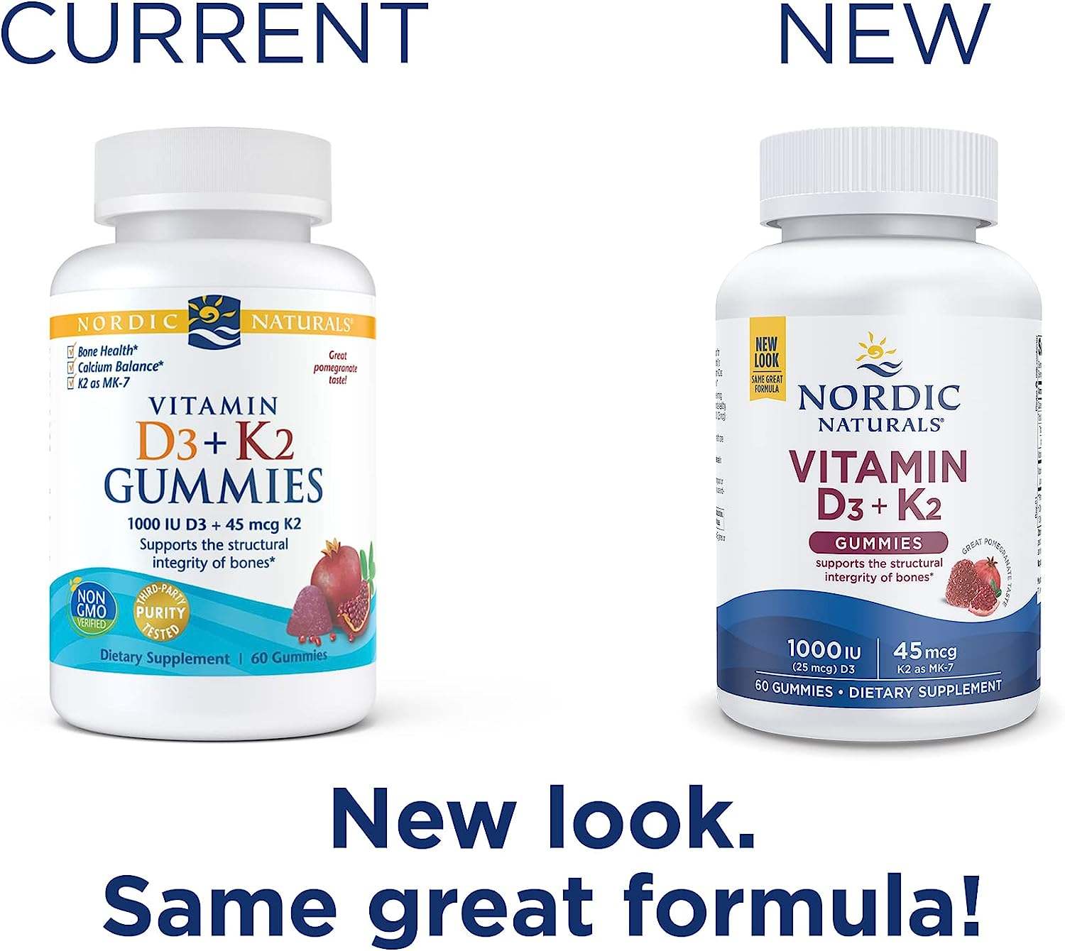 Vitamin D3 + K2 Gummies (granatæble) 60 Gummies - Nordic Naturals